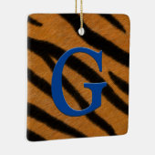 Tiger Fur Personalisierte Monogramm und Message Al Keramikornament (Rechts)