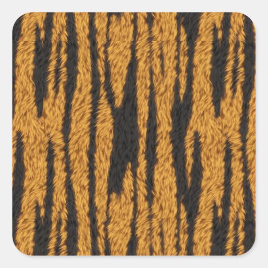 Tiger Fur Quadratischer Aufkleber (Vorderseite)