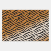 Tiger Fur Realistisch gestreifte Wildtierdrucke Geschenkpapier Set (Vorderseite 3)