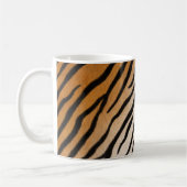 Tiger Fur Realistisch gestreifte Wildtierdrucke Kaffeetasse (Links)