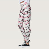 Tiger für weiße und rosa Tiere Streifen Leggings (Links)