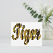 Tiger - Furry Text Postkarte (Stehend Vorderseite)