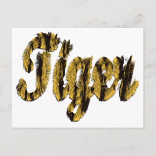 Tiger - Furry Text Postkarte (Vorderseite)