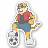 Tiger-Fußball-Fußball Aufkleber (Vorderseite)