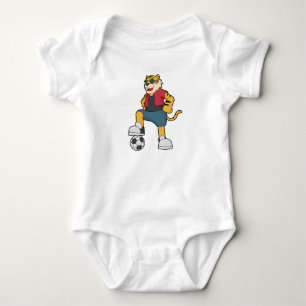 Tiger-Fußball-Fußball Baby Strampler