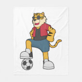 Tiger-Fußball-Fußball Fleecedecke (Vorderseite)