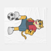 Tiger-Fußball-Fußball Fleecedecke (Vorderseite (Horizontal))