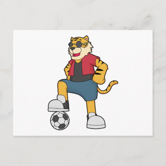 Tiger-Fußball-Fußball Postkarte (Vorderseite)