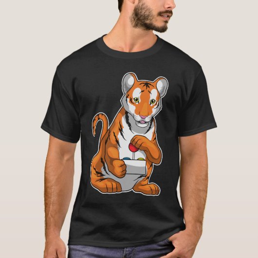 Tiger Gamer Controller T-Shirt (Vorderseite)