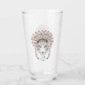 Tiger-gebürtiger Ureinwohner-Leiter Glas (Rückseite)