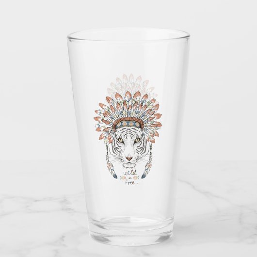 Tiger-gebürtiger Ureinwohner-Leiter Glas (Vorderseite)
