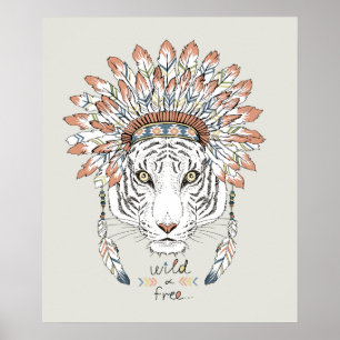 Tiger-gebürtiger Ureinwohner-Leiter Poster