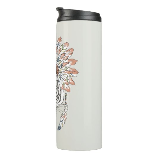 Tiger-gebürtiger Ureinwohner-Leiter Thermosbecher (Nach rechts gedreht)