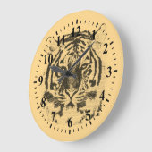 Tiger-Gefecht Nah 2 Große Wanduhr (Winkel)