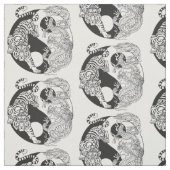 Tiger gegen chinesischer Drache im Yin-Yang  Stoff (Muster)