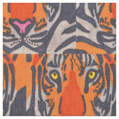 Tiger - gekämmter Baumwollstoff Stoff (Nahaufnahme)