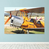 Tiger-Gelbes Zweiflugzeug Leinwanddruck (Insitu (Holzboden))