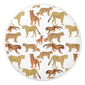 Tiger, Geparden und Leopard Keramikknauf (Vorderseite)
