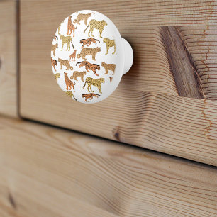 Tiger, Geparden und Leopard Keramikknauf