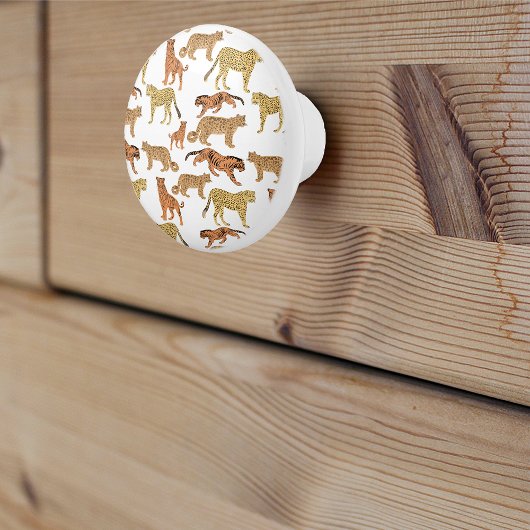 Tiger, Geparden und Leopard Keramikknauf