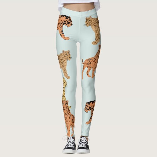 Tiger, Geparden und Leopard Leggings (Vorderseite)