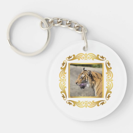 Tiger Gerahmt Schlüsselanhänger (Vorderseite)