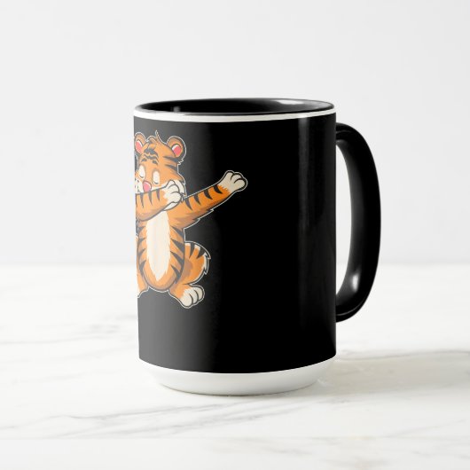 Tiger-Geschenk| Funny Tiger Dab Dabing Tiger Tasse (VorderseiteRechts)