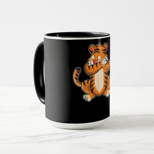 Tiger-Geschenk| Funny Tiger Dab Dabing Tiger Tasse (Vorderseite Links)