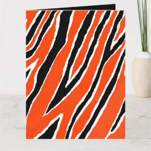 Tiger-Geschenkpapier - Orange/Schwarz Karte