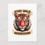 TIGER GESICHT FEIERTAGSPOSTKARTE (Vorderseite)