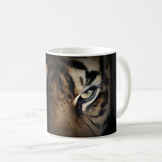 Tiger-Gesicht Kaffeetasse (VorderseiteRechts)