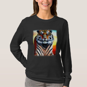Tiger-Gesicht Kopf große Katzen Raubtier Abdruck m T-Shirt