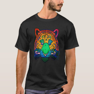 Tiger Gesicht Kopf große Katzen Raubtier Aufdruck  T-Shirt