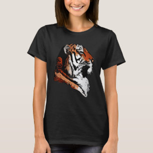 Tiger Gesicht Kopf große Katzen Raubtier Aufdruck  T-Shirt
