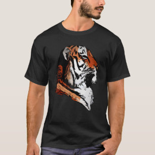 Tiger Gesicht Kopf große Katzen Raubtier Aufdruck T-Shirt