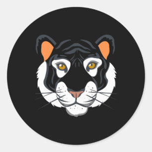 Tiger-Gesicht Kostüm Halloween, so tun, als wäre i Runder Aufkleber