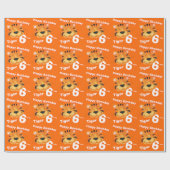 Tiger Gesicht Kunst Alter und Name 6. Geburtstagsp Geschenkpapier (Flach)