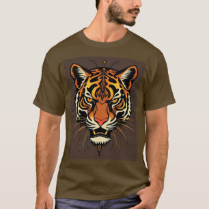 Tiger-Gesicht mit Stammesmustern T-Shirt