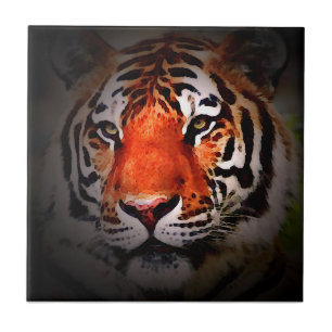 Tiger-Gesicht Motivationskunstwerk Fliese