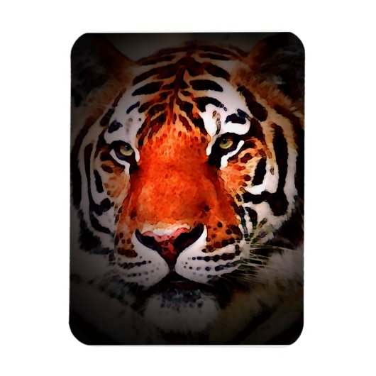 Tiger-Gesicht Motivationskunstwerk Magnet (Vertikal)