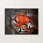 Tiger-Gesicht Motivationskunstwerk Puzzle (Horizontal)