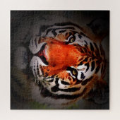 Tiger-Gesicht Motivationskunstwerk Puzzle (Horizontal)