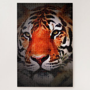 Tiger-Gesicht Motivationskunstwerk Puzzle