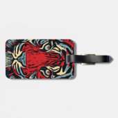 Tiger-Gesicht Nah in Rot und Blau Gepäckanhänger (Rückseite horizontal)