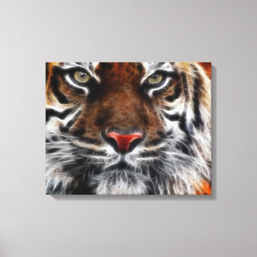 Tiger-Gesicht Nah ummantelte Canvas Leinwanddruck (Vorderseite)