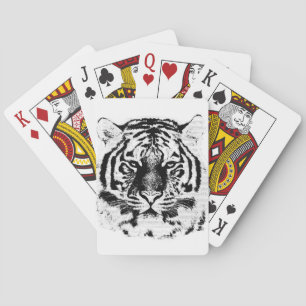 Tiger-Gesicht Nahaufnahme 7 Spielkarten