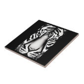 Tiger Gesicht Schwarz-weiße Streifen Fliese (Seite)