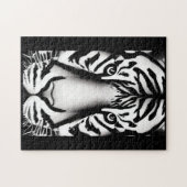 Tiger Gesicht Schwarz-weiße Streifen Puzzle (Horizontal)