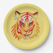 Tiger-Gesichter Zeichne kundenspezifische Paper-Te Pappteller (Vorderseite)
