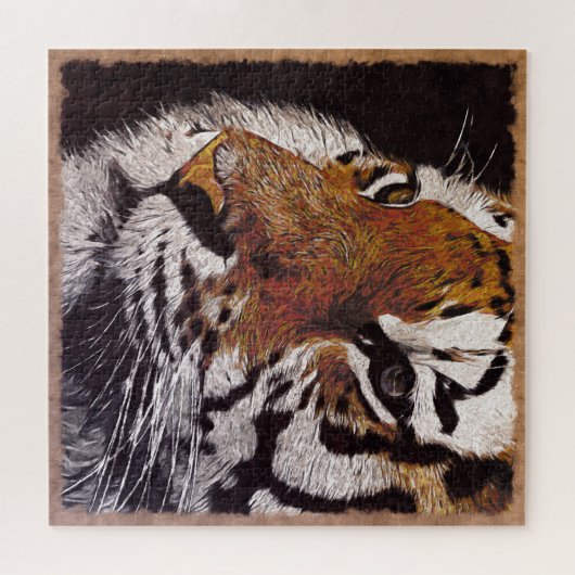 Tiger-Gesichts-Malerei Puzzle (Horizontal)